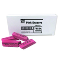 Charles Leonard Medium Natural Rubber Pink Wedge Eraser, PK72 71524